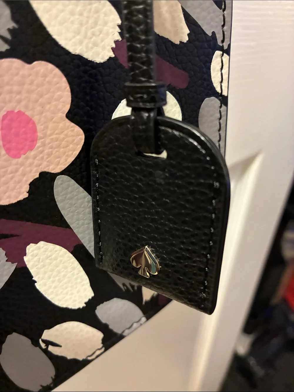 kate spade Eva Fete floral Black Multicolor Abstract Crossbody Bag w/adj strap